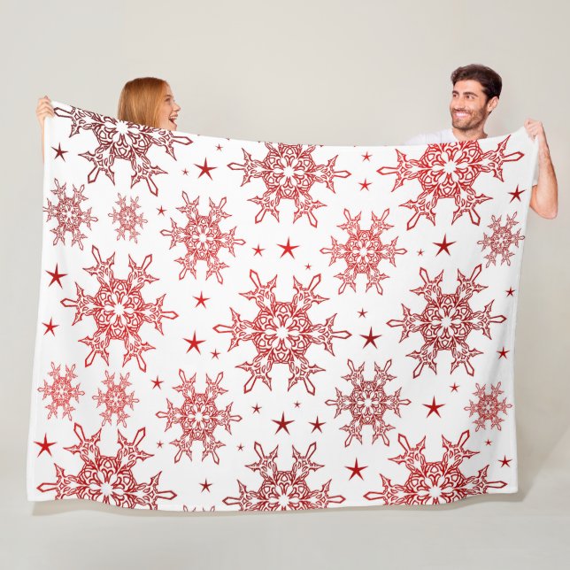 rot, weiß, hell, Stern, Stoff, Verzierung, modern, Fleecedecke (Beispiel)