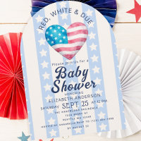 Rot Weiß & Herz-Junge-Baby-Shower-Tor