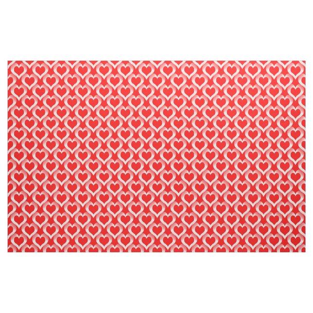 Rot Weiß Herzen Muster Stoff (Fat Quarter (45,7 x 55,9 cm))