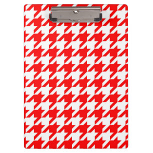 Rot-Weiß-Houndstooth-Karo Klemmbrett