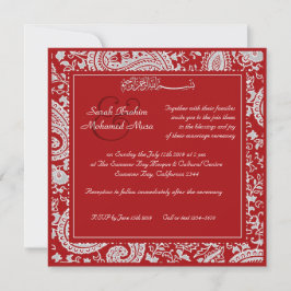 Rot-Weiß-Indianerpilz-Hochzeit Einladung