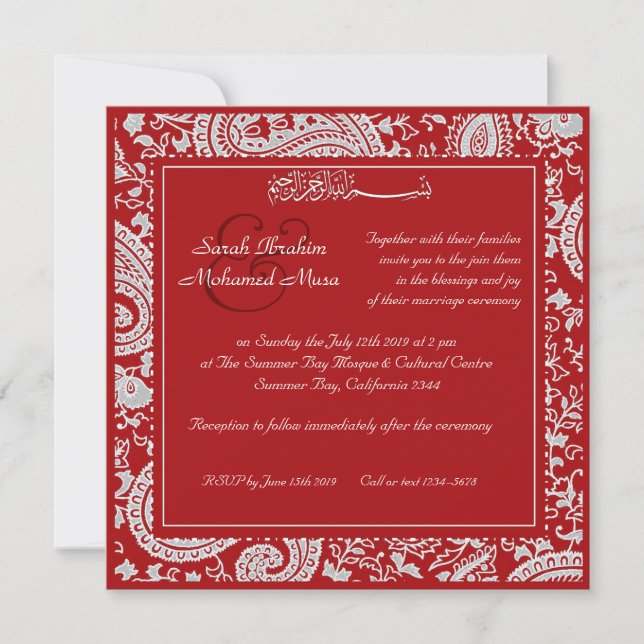 Rot-Weiß-Indianerpilz-Hochzeit Einladung (Vorderseite)