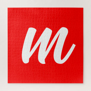Rot-Weiß-Kalligrafie-Monogramm Anfangsbuchstabe