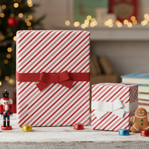 Rot-Weiß-Kandisstreifen-Muster Geschenkpapier
