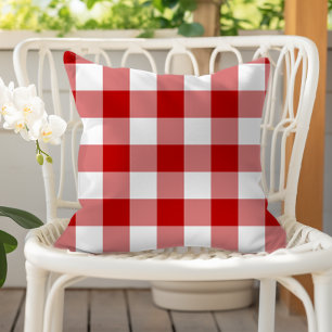Rot-Weiß kariert Gingham-Karo-Muster Kissen