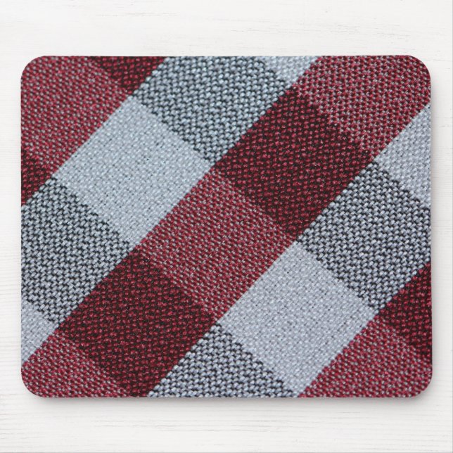 Rot-Weiß kariertes Büffel-Plaid-Muster Mousepad (Vorne)