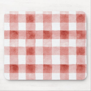 Rot-Weiß-Karo-Streifen Mousepad