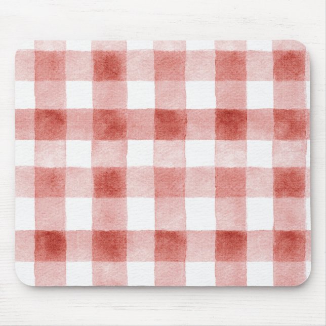 Rot-Weiß-Karo-Streifen Mousepad (Vorne)