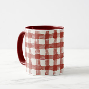 Rot-Weiß-Karo-Streifen Tasse