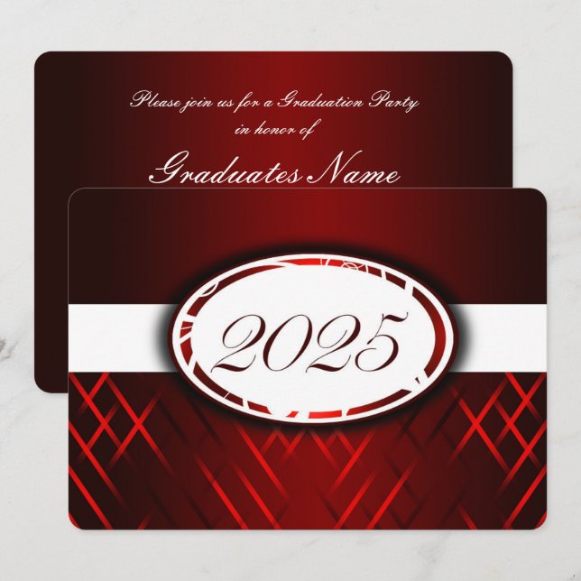 Rot-Weiß-Klasse des Party 2025 Einladung (Vorne/Hinten)