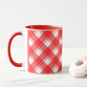 Rot-Weiß-Land-Streifen-Karotasse-Kaffeetasse Tasse