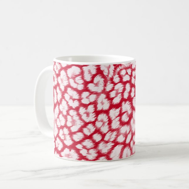Rot-Weiß-Leopardenmuster  Kaffeetasse (Vorderseite Links)