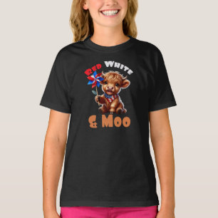 Rot Weiß & Moo, 4. Juli Kinder T-Shirt