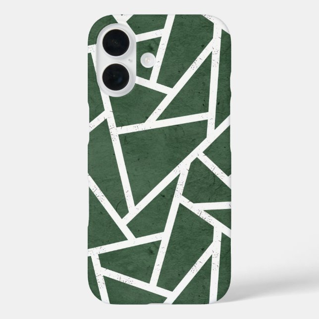 Rot-Weiß-Mosaikmuster iPhone 16 Hülle (Rückseite)