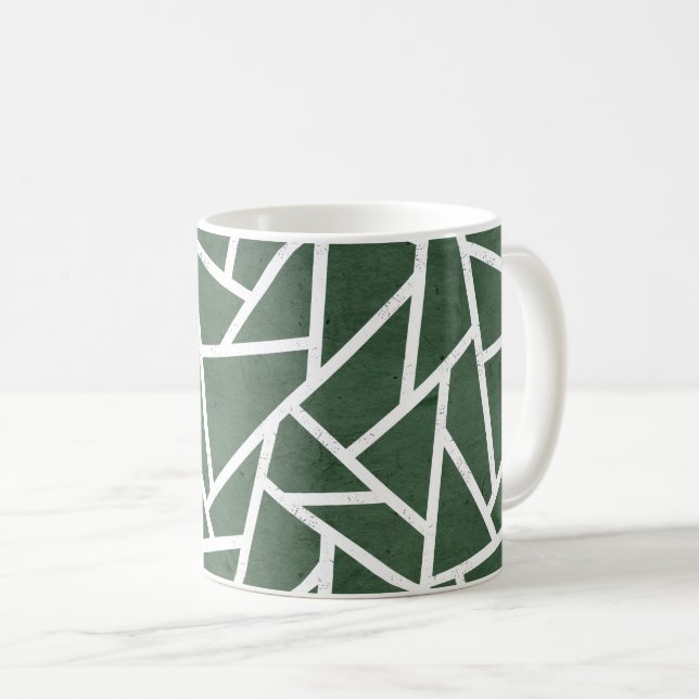 Rot-Weiß-Mosaikmuster Kaffeetasse (VorderseiteRechts)