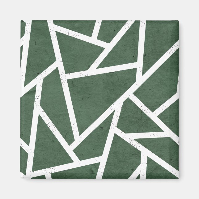 Rot-Weiß-Mosaikmuster Magnet (Vorne)