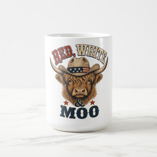Rot, Weiß & Muh Highland-Kuh  Kaffeetasse (Mittel)