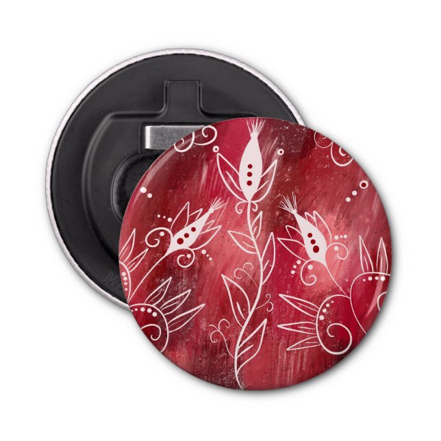 Rot-Weiß-Muster Flaschenöffner (Vorderseite)