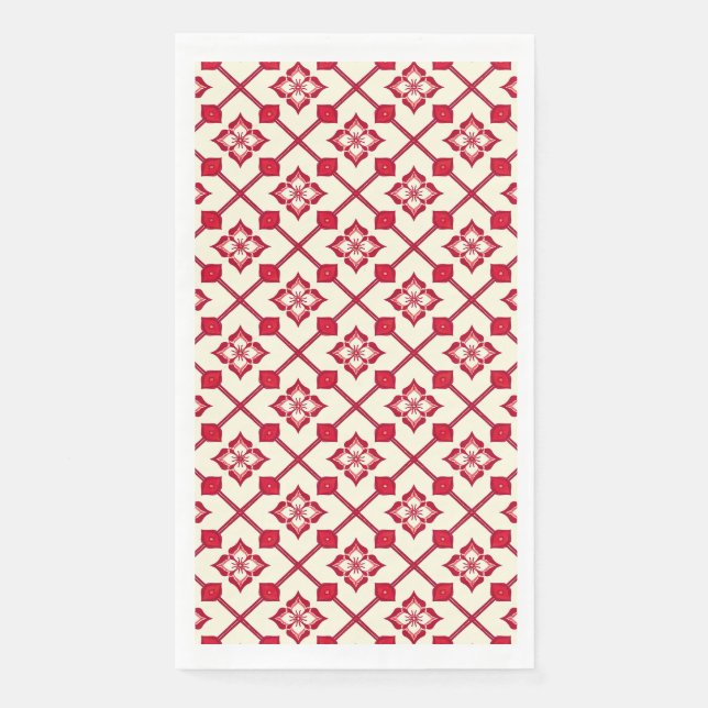 Rot-Weiß-Muster Serviette (Vorderseite)