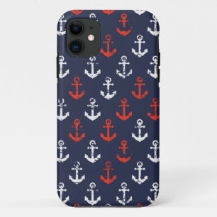 Rot-Weiß-Muster und Blaue Navy-Muster iPhone 11 Hülle