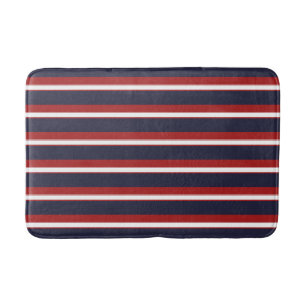 Rot Weiß Navy Blau Streifen Nautilus Streifen Badematte