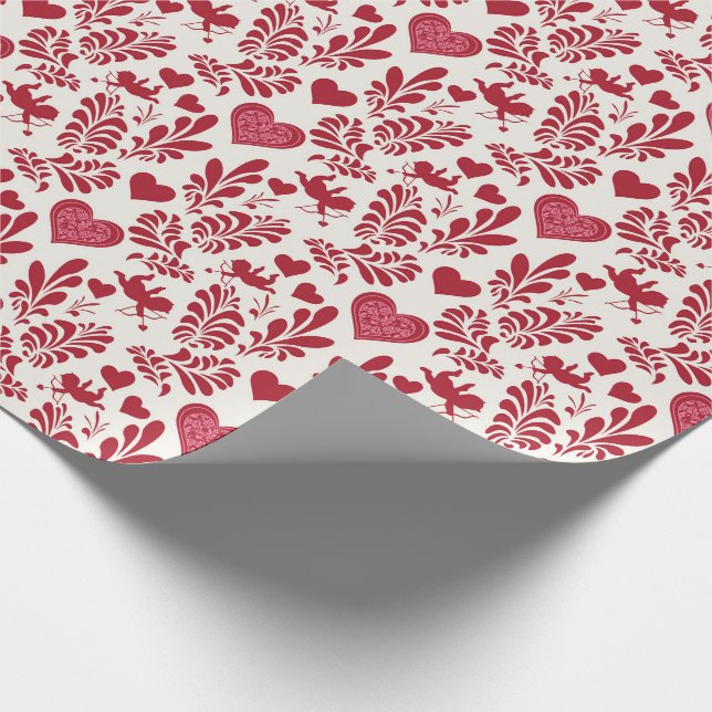 Rot-Weiß-Packpapier für Liebhaber von Geschenken Geschenkpapier (Ecke)