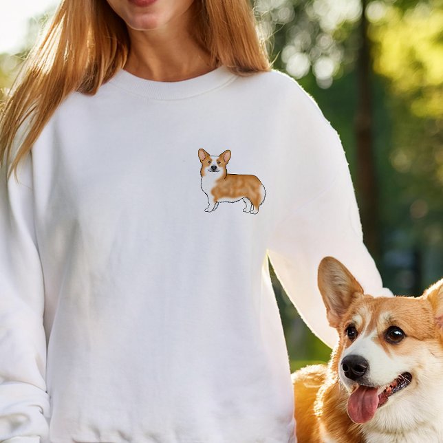 Rot-Weiß-Pembroke Wales Corgi Pet Art Design Sweatshirt (Please note: This image is a digitally created mockup.)