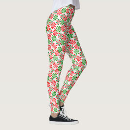 Rot-Weiß-Peppermint-Candy-Swirl-Muster Leggings