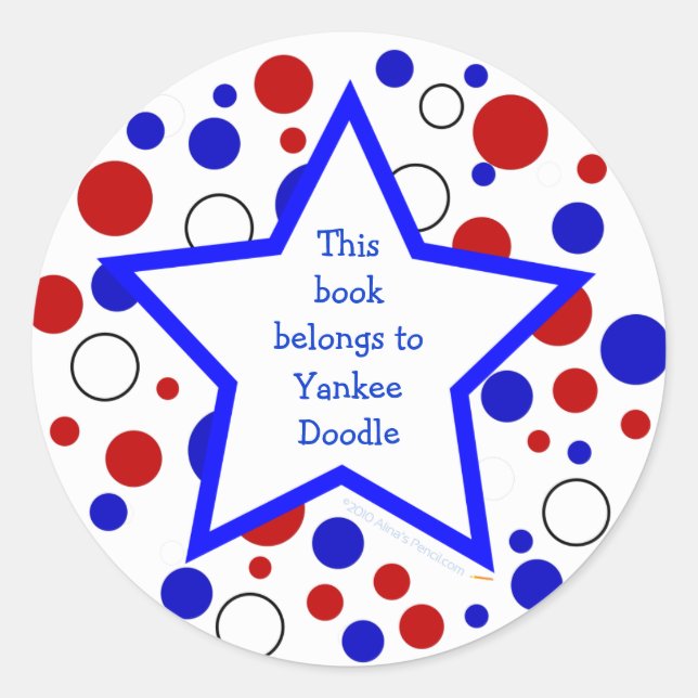 Rot-Weiß-Polka-Dot-Buchzeichen-StickerTemplate Runder Aufkleber (Vorderseite)
