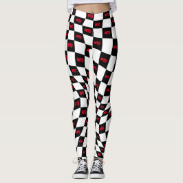 Rot-Weiß-Rennstrecke Leggings