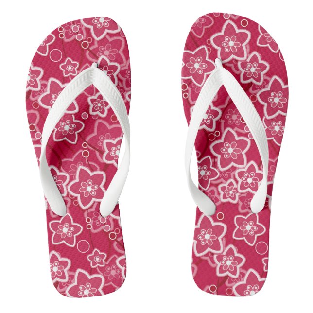 Rot-Weiß-Rustikal-Mode-Retro Flip Flops (Fußbett)