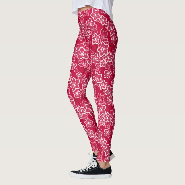 Rot-Weiß-Rustikal-Mode-Retro Leggings (Links)