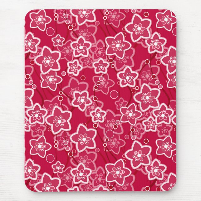 Rot-Weiß-Rustikal-Mode-Retro Mousepad (Vorne)