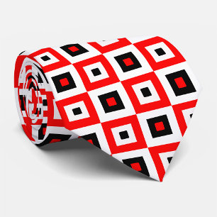 Rot-Weiß-Schachbrettmuster-Design Krawatte