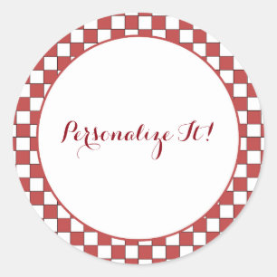 Rot-Weiß-Schachtel Runder Aufkleber