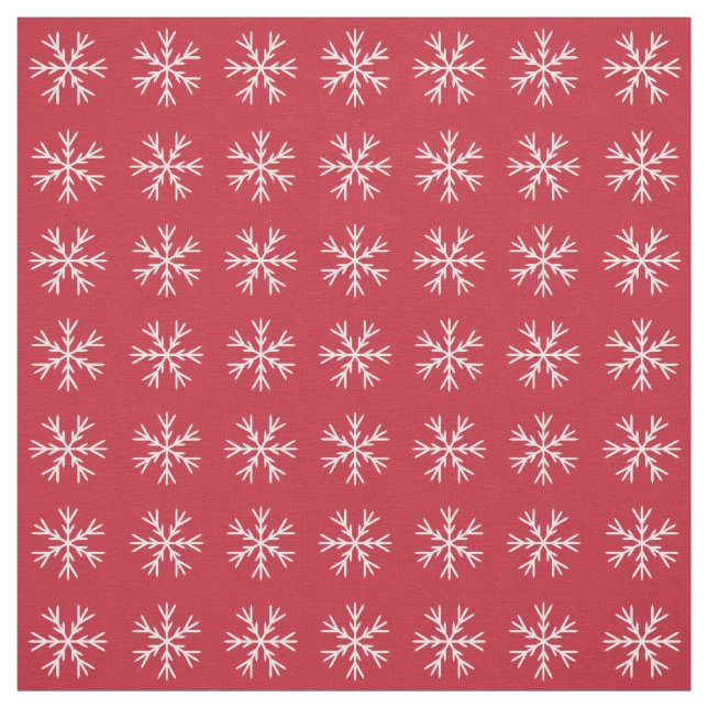 Rot-Weiß-Schneeflockenmuster Stoff (Muster)