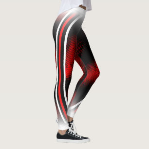 rot+weiß+schwarz leggings