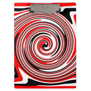 Rot-weiß-schwarz-psychedelisches Design Klemmbrett