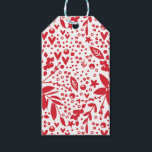 ROT-WEISS-SCHWARZE CHRISTMAS-BLUTGESCHENKE GESCHENKANHÄNGER<br><div class="desc">RED WHITE BLACK CHRISTMAS Floral Gift Tags</div>