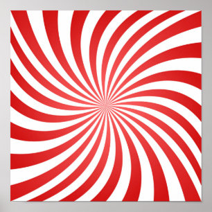 Rot-Weiß-Spiral-Muster - Gottes Fingerabdruck Poster