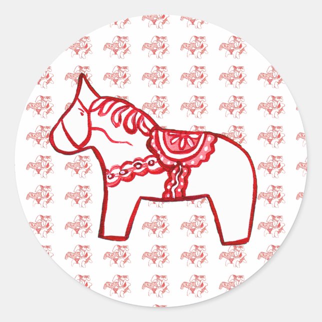 Rot-Weiß-Sticker Runder Aufkleber (Vorderseite)