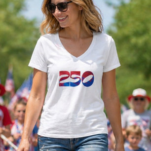 Rot Weiß Streifen Blau Sterne Amerika 250. Geburts T-Shirt
