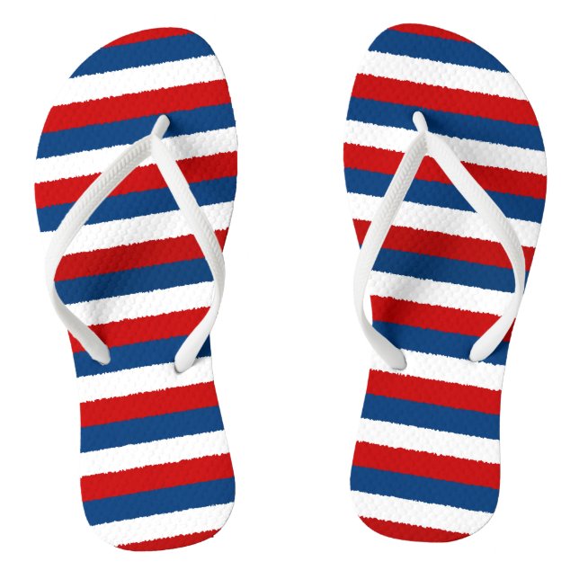 Rot-Weiß-Streifen Muster Flip Flops (Fußbett)