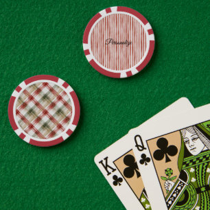 Rot-Weiß-Streifen-Weihnachten Pokerchips