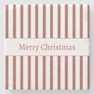 Rot-Weiß-Streifen-Weihnachten Steinuntersetzer