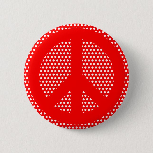 Rot-Weiß-Symbol für Frieden Button (Vorderseite)