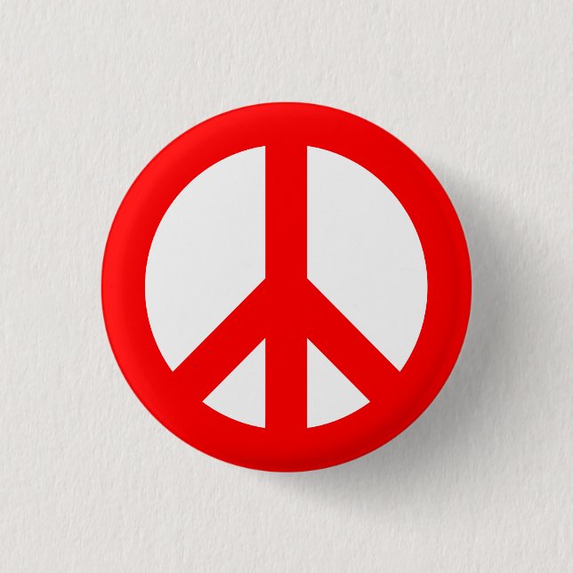 Rot-Weiß-Symbol für Frieden Button (Vorderseite)