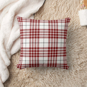 Rot-Weiß-Tartan-Karomuster Kissen