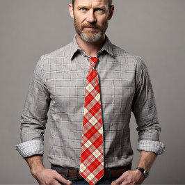 Rot-Weiß-Tartan Krawatte