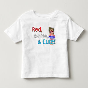 Rot, weiß u. niedlich! kleinkind t-shirt